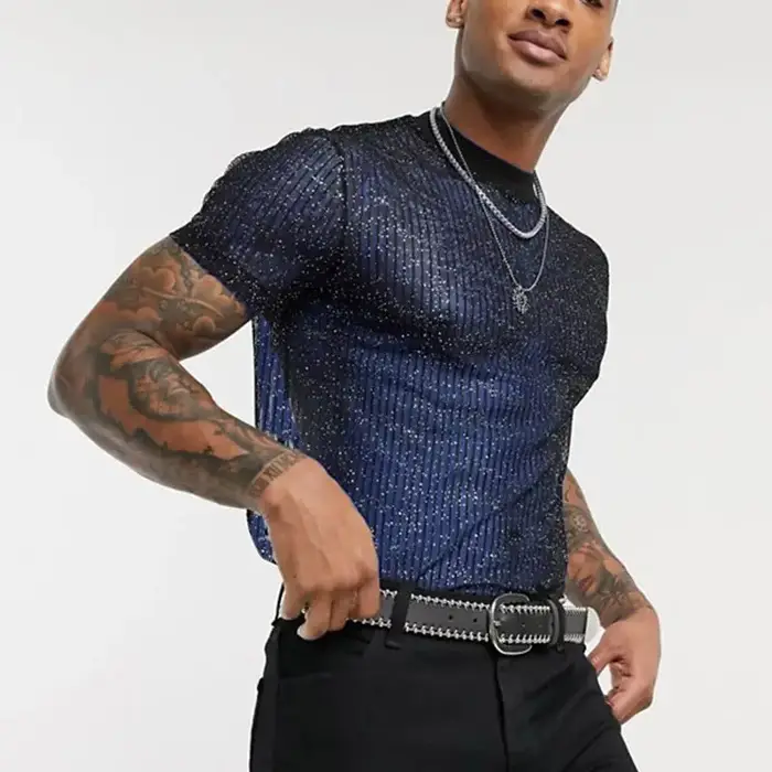 T-shirt en maille à manches courtes pour hommes