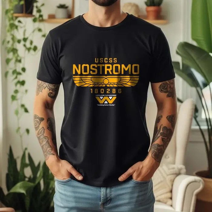 T-shirt Oversize Graphique USCSS Nostromo 100% Coton Été 2026 – Thème Rétro Alien Sci-Fi Nostromo à 
