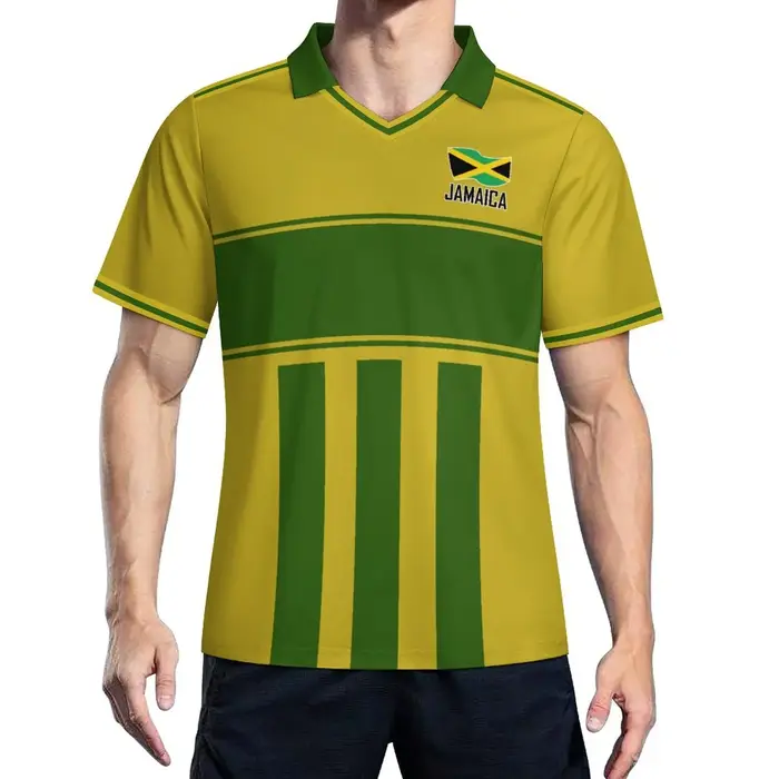 Polo de Rugby rétro rayé en maille pour hommes