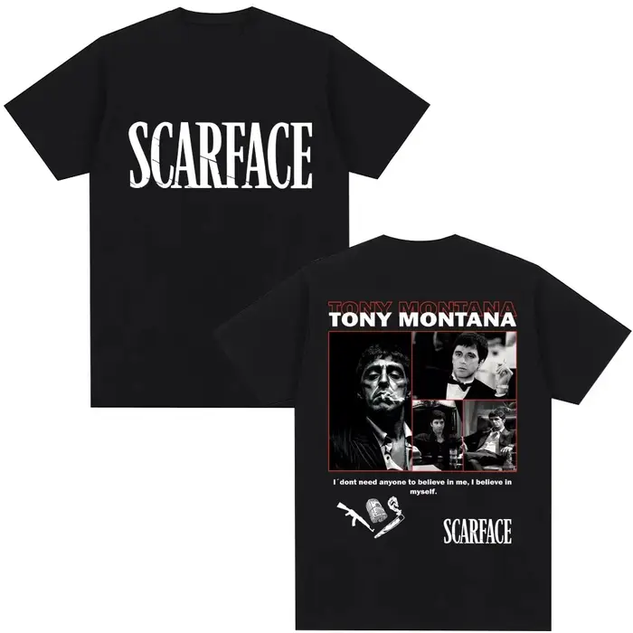 T-shirt graphique Scarface Tony Montana Al Pacino, film 2026, mode vintage des années 90, pour homme