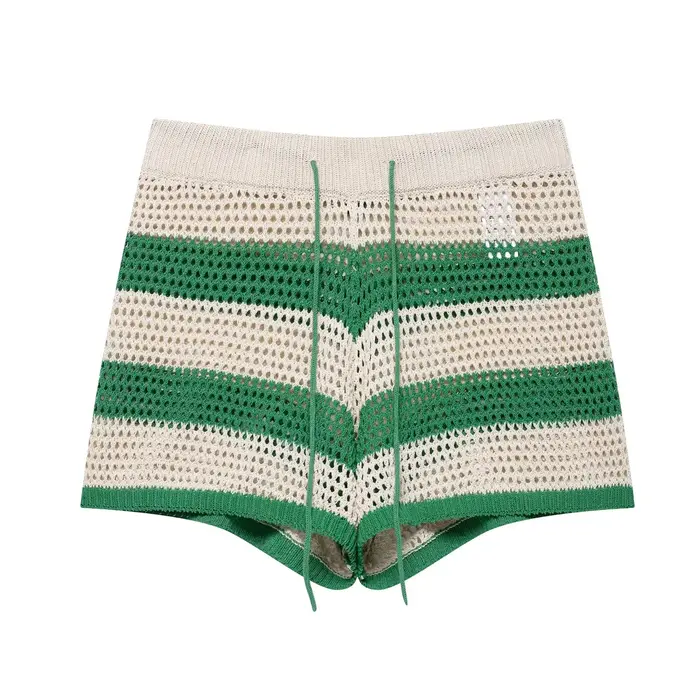 Ensemble tricoté pour femmes, ensemble Short et haut, simple boutonnage, chemise à manches courtes, 