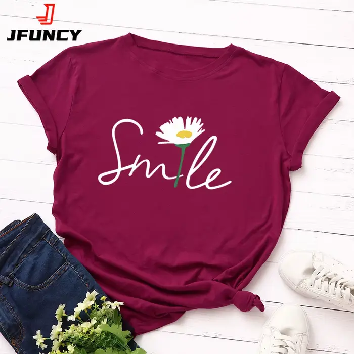 JBatteries CY-T-shirt en coton à manches courtes pour femmes