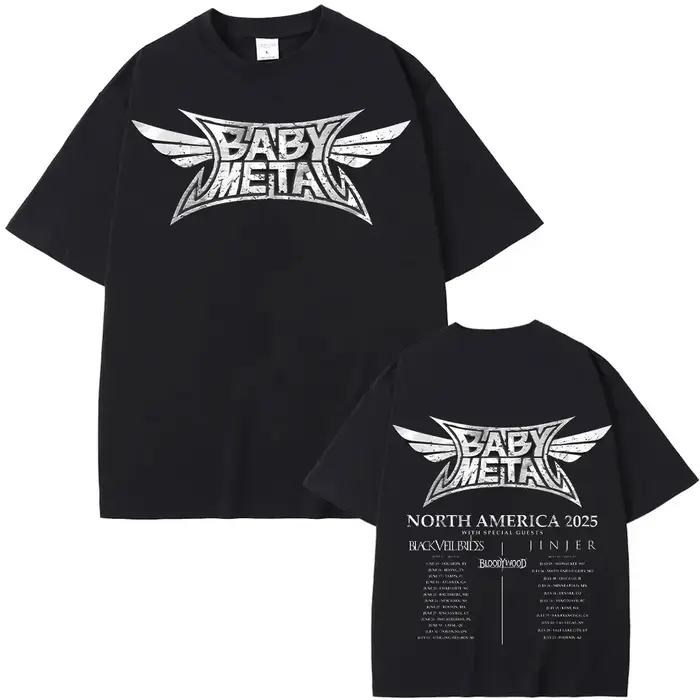 Babymetal amérique du nord Tour 2025 T-shirts Vintage Babymetal japon métal groupe de Rock T-shirts 