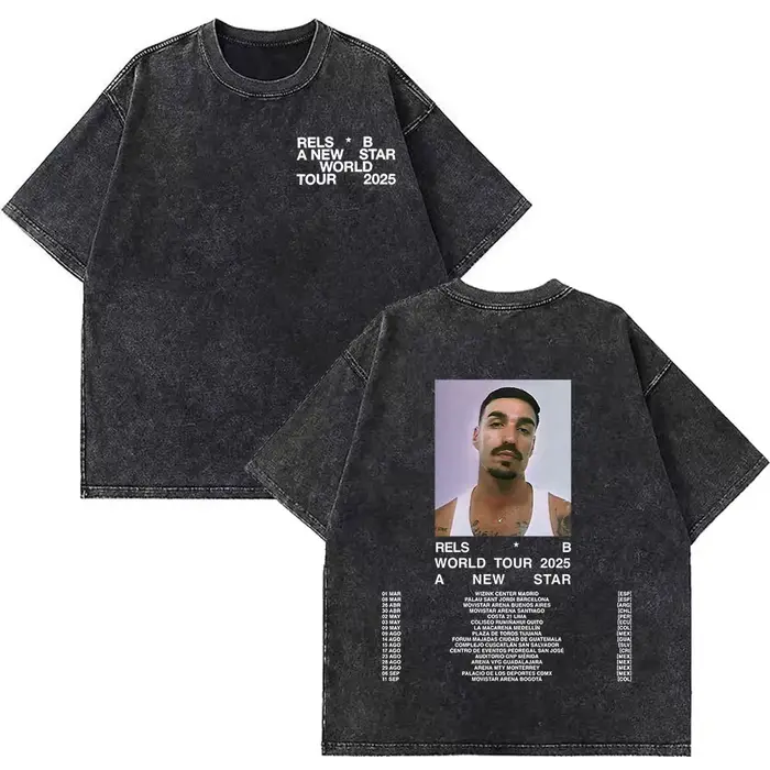 Rappeur RELS B Skinny Flakk A New Star Album Merch T-shirt hommes femmes mode Hip Hop T-shirts coton surdimensionné lavé