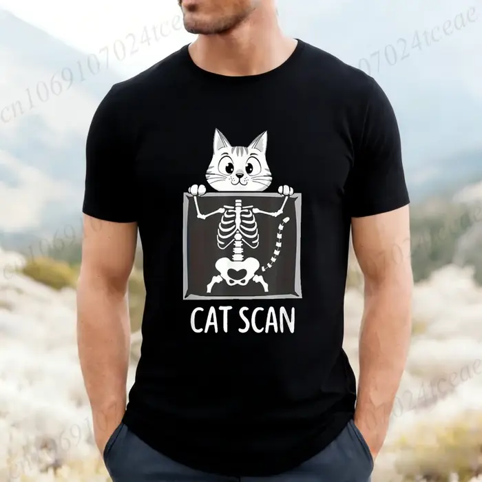 T-shirt graphique Cat Scan pour hommes et femmes