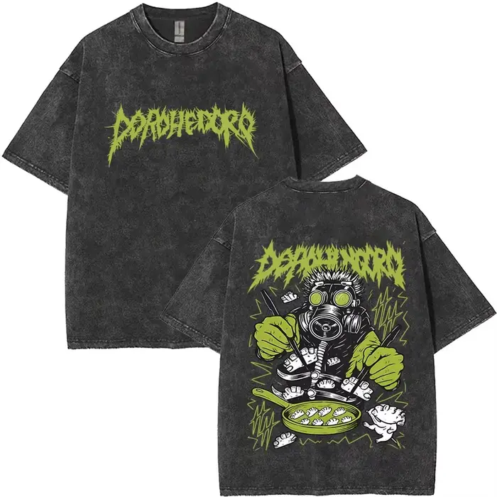 T-shirt imprimé Dorohedoro délavé, surdimensionné, unisexe, style Harajuku, streetwear tendance, en coton, manches courtes, mode homme et femme, doux.