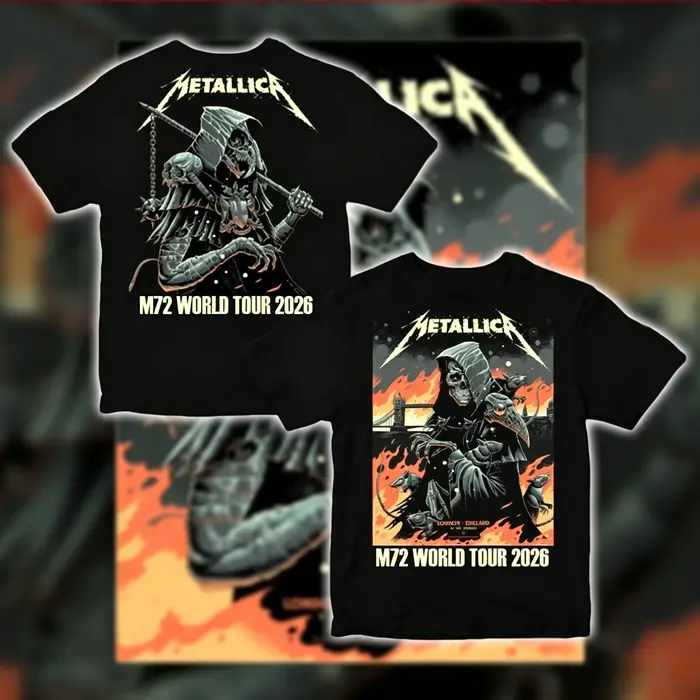 T-shirt de la tournée Metallica à Londres M72 World Tour 2026