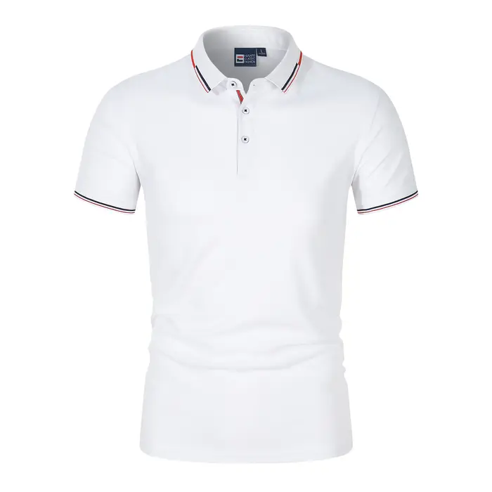 Polo d'été pour hommes, couleur unie, T-shirt à manches courtes, style européen et américain, col montant, coupe décontractée