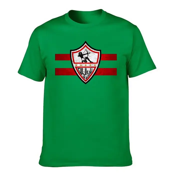 T-shirt pour homme 100% coton Zamalek SC avec logo imprimé délavé