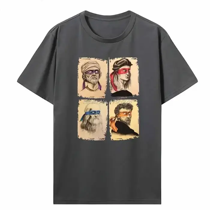 Science tortues T-Shirt hommes Mutant Ninja à manches courtes Humor T-Shirt col rond drôle hauts imp