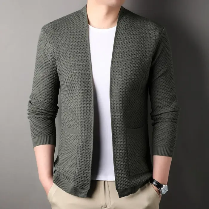 Cardigan à motif polo classique pour hommes