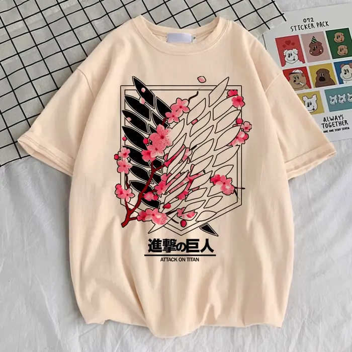 Attaque sur Titan t-shirt fille Vintage Pop Culture confortable numérique top t-shirts streetwear années 2000 anime