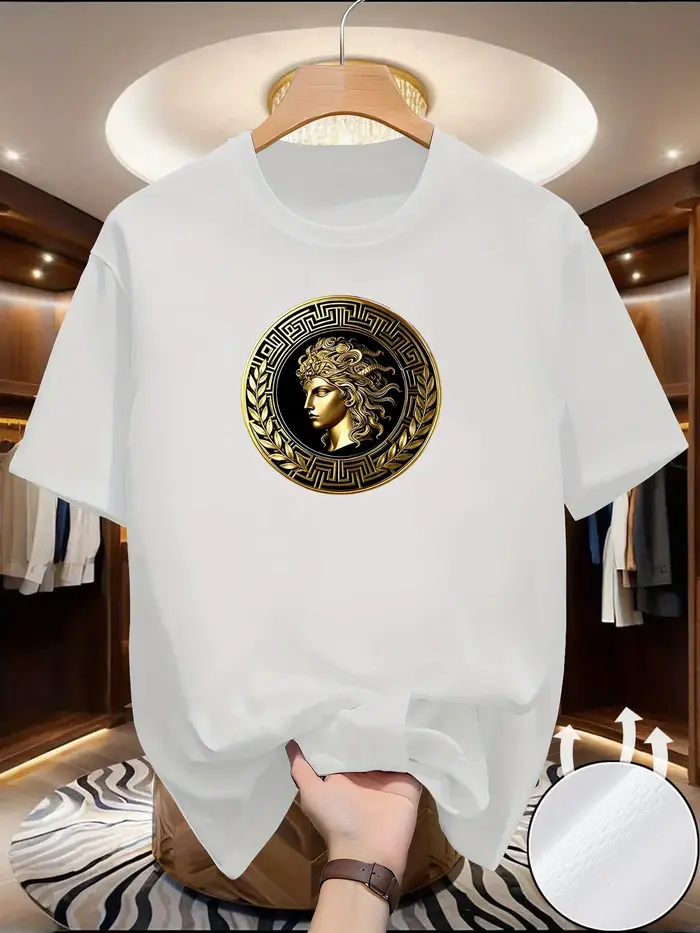 T-shirt Homme Imprimé Visage Latéral