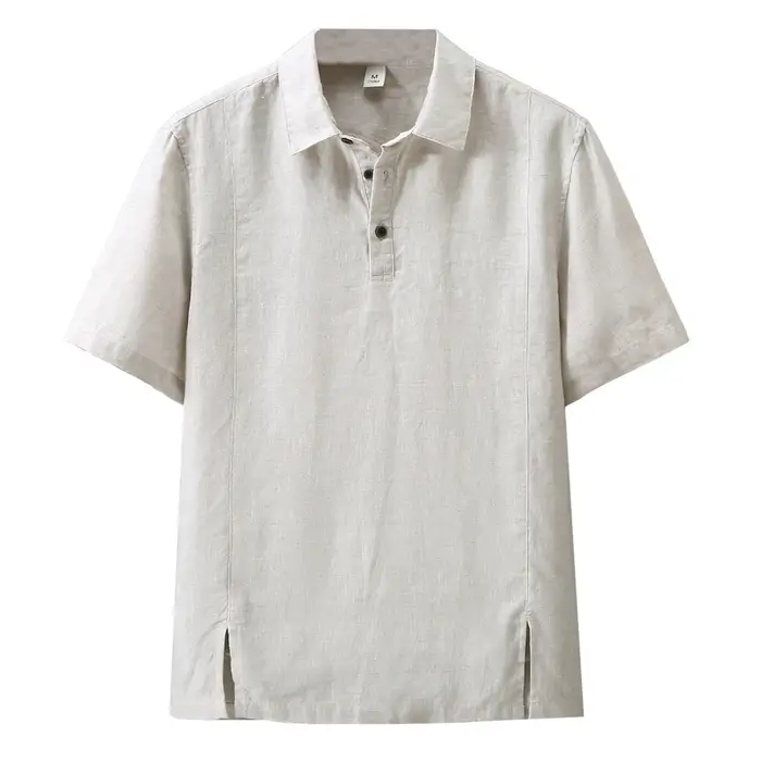 1517 Polo-shirt à manches courtes 100% lin de bonne qualité pour homme