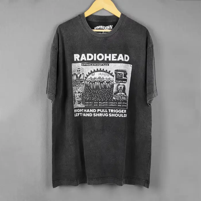 T-shirt Radiohead Everything in Its Right Place, groupe de rock alternatif, en coton, manches courte
