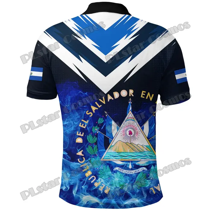 Chili & Costa Rica & El Salvador blason 3D imprimé hommes Polo été décontracté unisexe à manches courtes