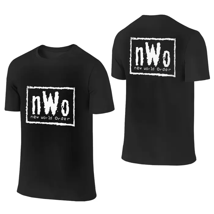 T-Shirt NWO New World Order Wrestling pour hommes, double face, grande taille, col rond, en coton, m