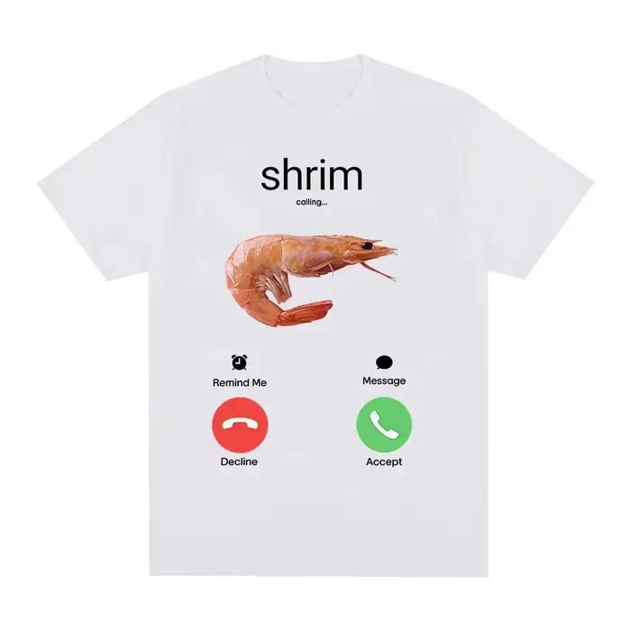 T-shirts humoristiques « Shrim Is Calling » avec motif crevettes pour hommes et femmes