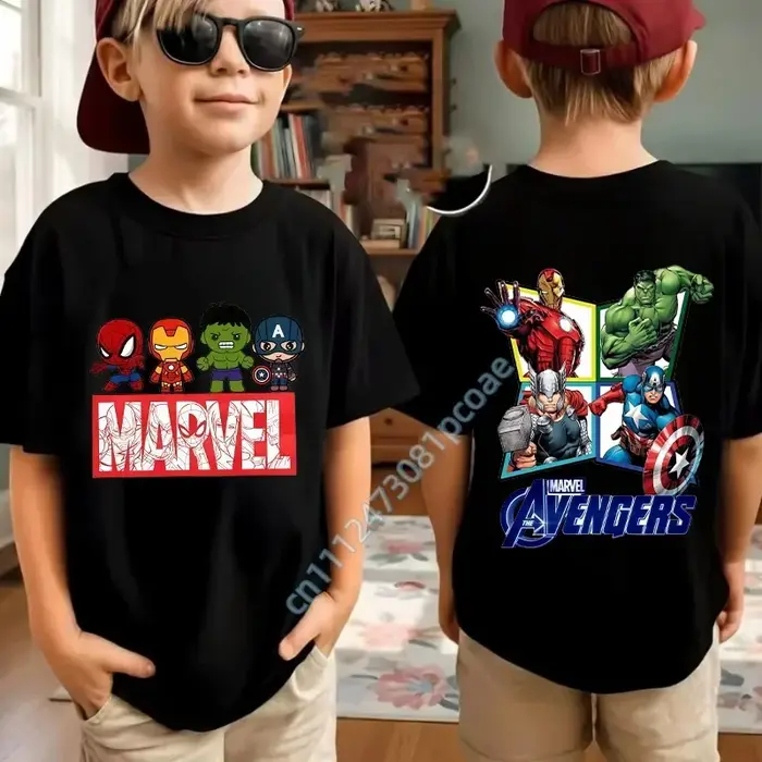 T-shirts décontractés à manches courtes et col rond pour enfants