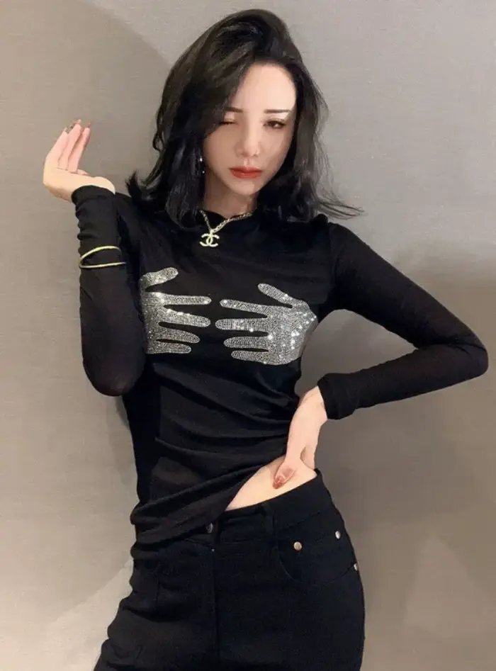 T-shirts paillettes strass
