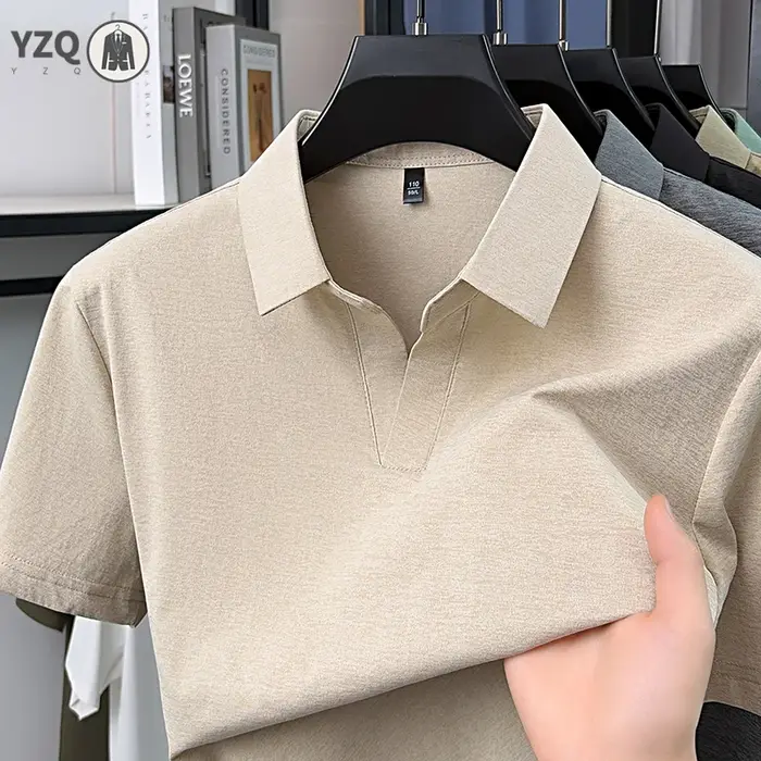 Polo uni mélangé pour homme