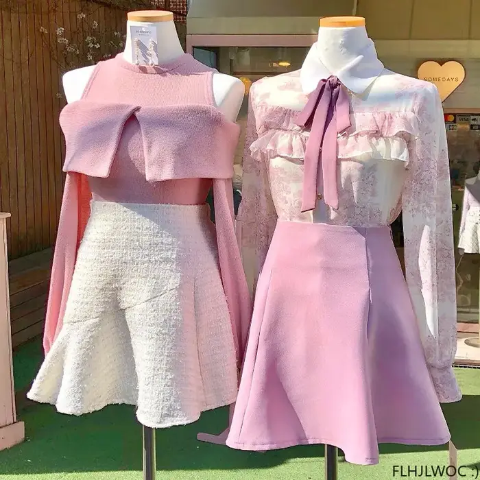 Femmes volants mignon noeud papillon hauts Style Preppy Vintage japonais corée Design bouton élégant formel blanc rose chemises Blouses
