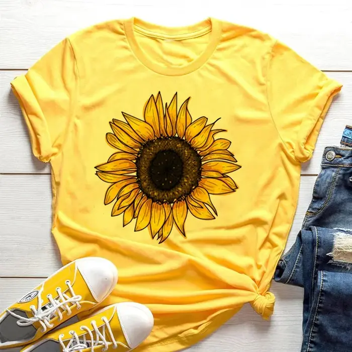 T-shirt jaune pour femmes