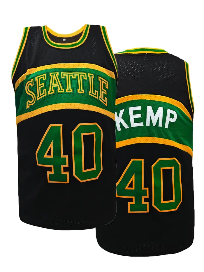 Seattle # 40 Maillots de basket brodés pour hommes et femmes, en maille respirante, sans manches, dé