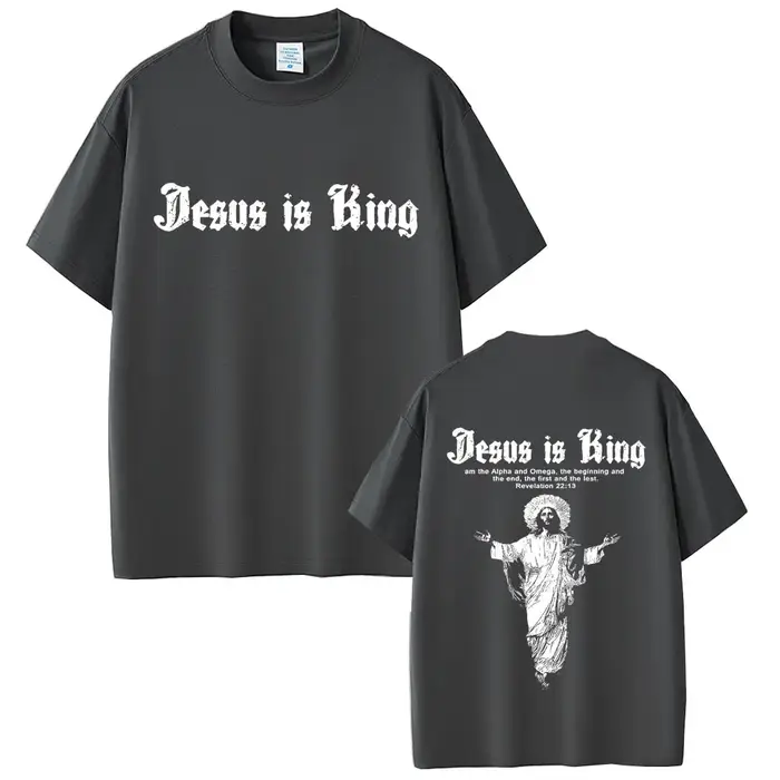 Jésus est roi T-shirt graphique chrétien religieux à manches courtes T-shirts été hommes femmes mode gothique Rock