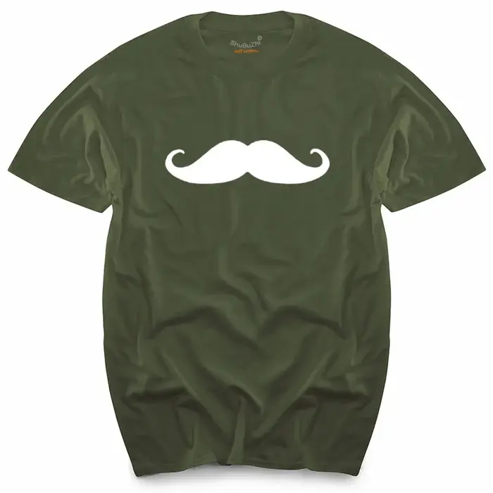 T-shirt manches courtes, décontracté, humoristique et humoristique, publicité, hiphop, moustache, Bl