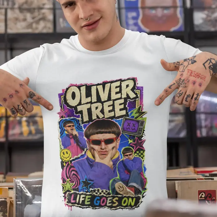 T-shirt Singer Oliver Tree Life Goes on 2026 pour hommes et femmes