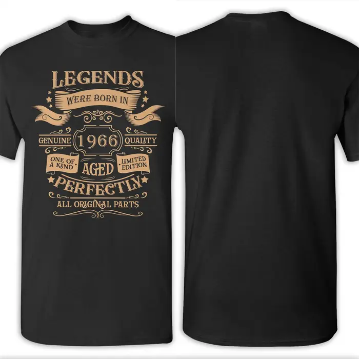 Hommes femmes né en 1966 vintage âge 60 ans drôle 60th anniversaire chemise 100% coton imprimé T-Shirt vêtements tenues