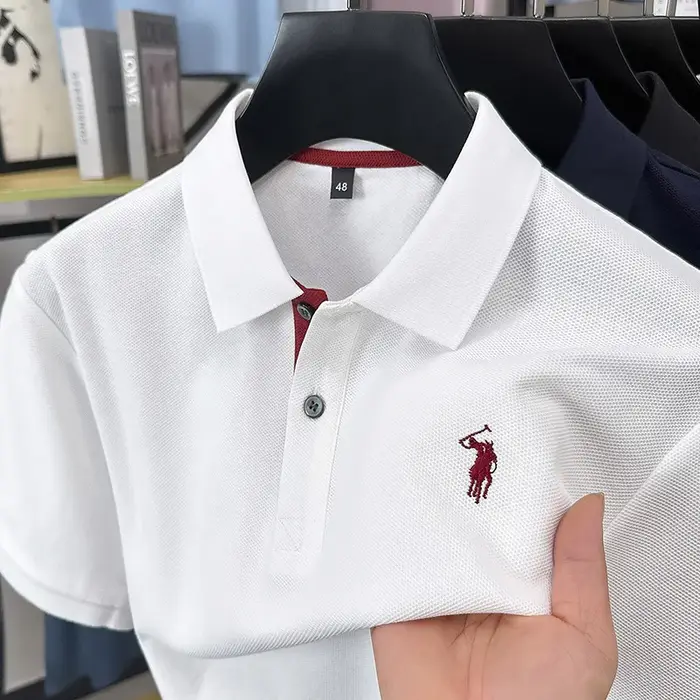 Marque de luxe 100% coton à manches courtes polo hommes haut de gamme poney broderie été confort affaires décontracté nouveau Paul T-shirt