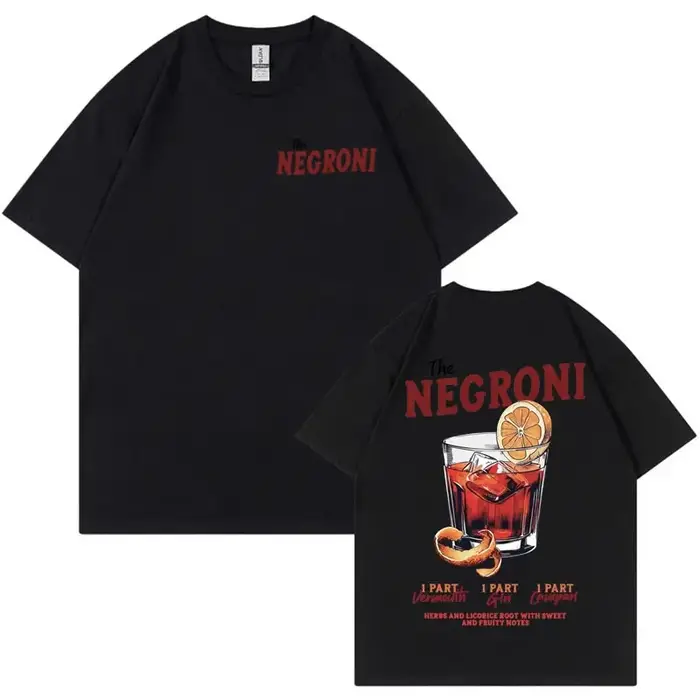 THE NEGRONI unisexe t-shirt drôle Cocktail thème cadeau Meme T-shirts hommes été Pop Art Vintage mode à manches courtes