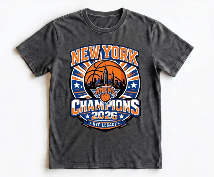 T-shirt Coton Rétro New York Basketball Champions 2026 – Style Y2K Unisexe Streetwear d'Été