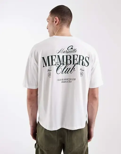 T-shirt ample et oversize avec motif textuel blanc