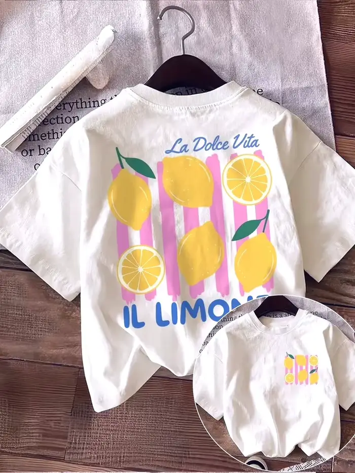 T-shirt pour femme, imprimé graphique citron vif