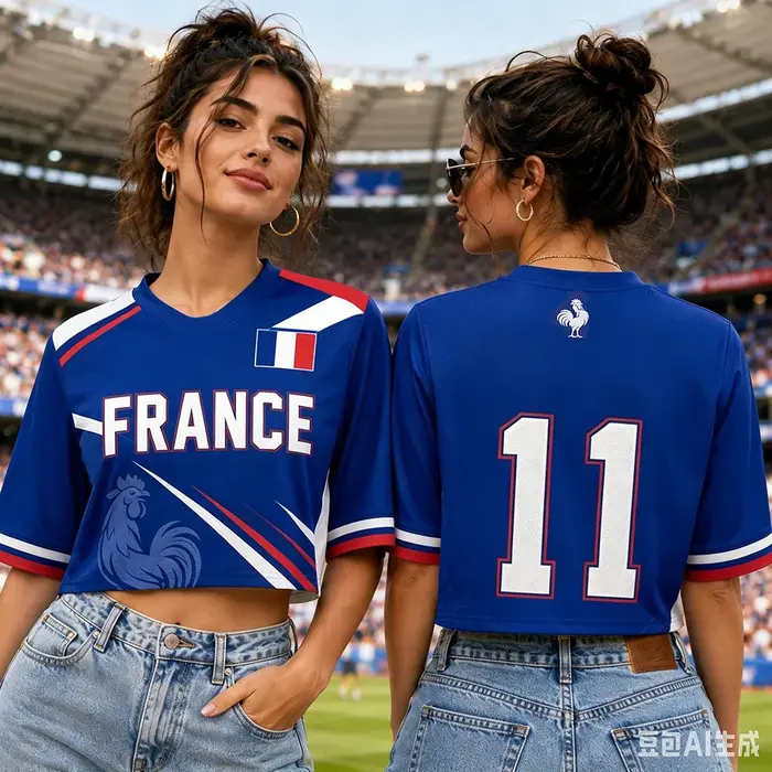 Maillot court de football France USA 2026 pour femme