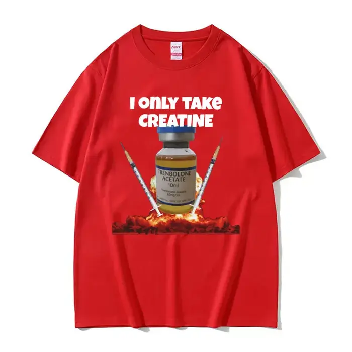 J'ai seul prendre la créatine drôle salle de sport Meme graphique T-shirts hommes surdimensionné hau
