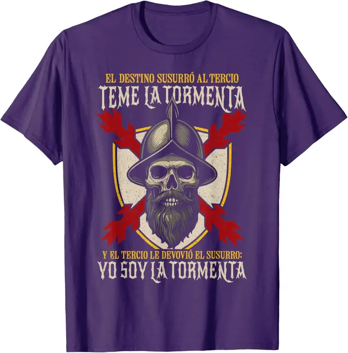 T-shirt décontracté à manches courtes 100 % coton Teme La Tormenta Tercio Español Don Blas De Lezo Infantería