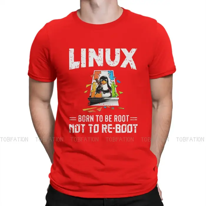 Linux Born to Be Root Not To Reboot Unique T-Shirt, GNU, Minix, Unix, Confortable, Nouveau Design, C