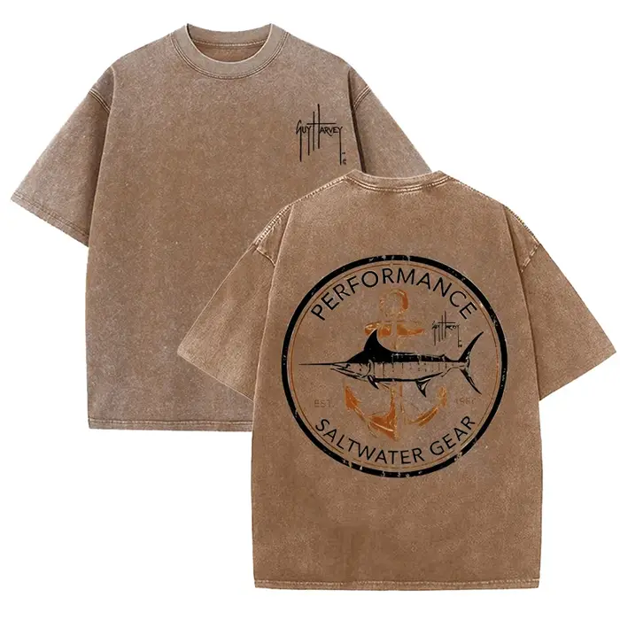 T-shirt à manches courtes en coton lavé pour homme