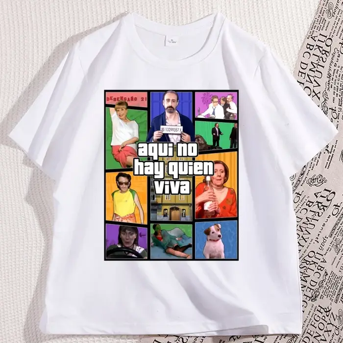 Aqui No Hay Quien Viva jeu vidéo T-shirts pour homme femme vêtements hommes imprimé à manches courtes décontracté col rond t-shirt hauts