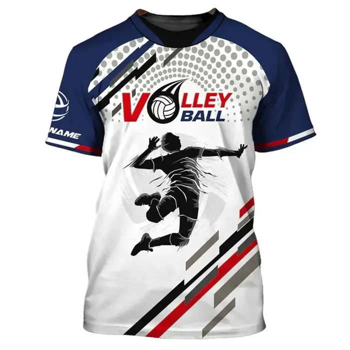Cool volley-ball modèle t-shirt hommes personnalisé 3D imprimé T-Shirts mode d'été col rond rue surdimensionné à