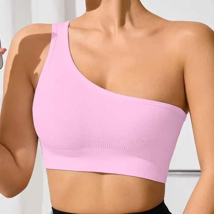 Femmes Yoga course Fitness hauts une épaule Sexy sangle sport débardeur