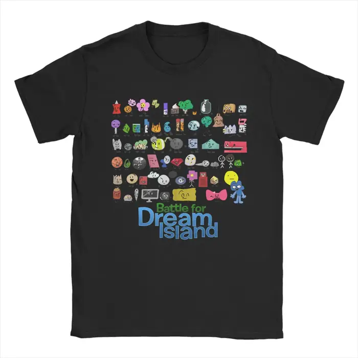 Loisirs BFDI bataille pour Dream Island T-Shirts hommes col rond coton T-Shirts dessin animé à manch