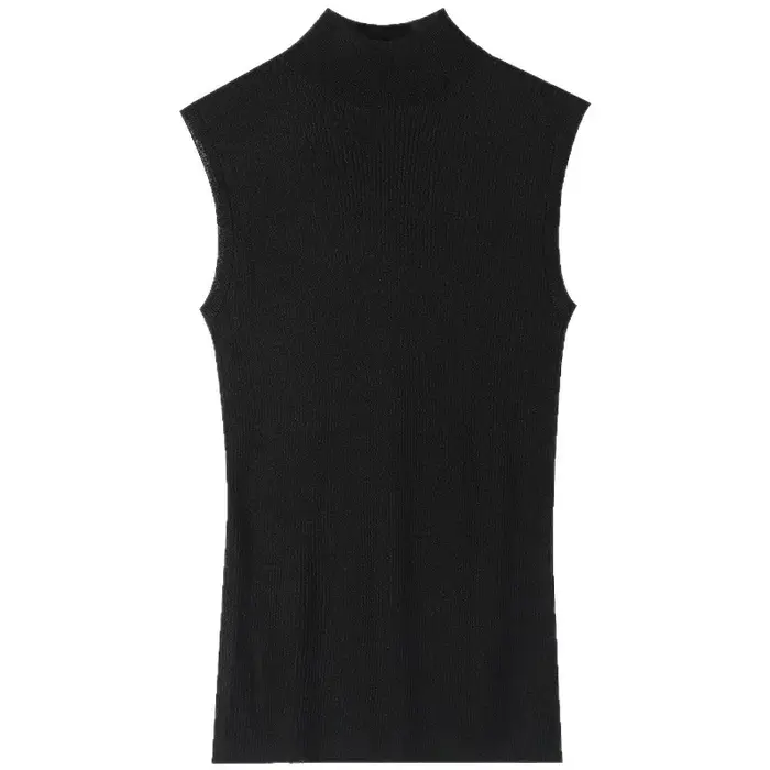 Gilet tricoté noir sans manches