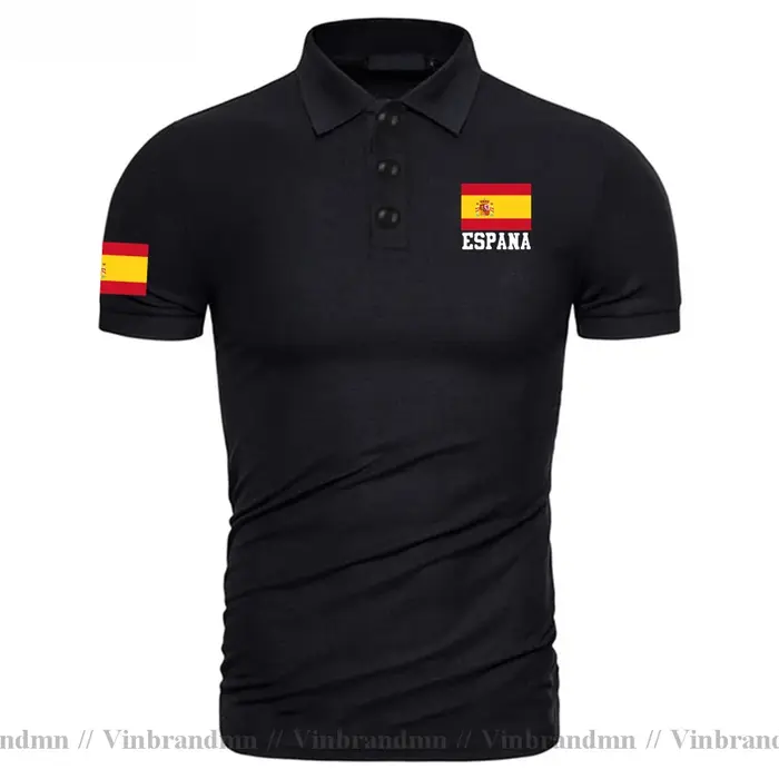 Espagne drapeau conception Polos hommes nouvelle mode chemise hommes hommes Espana Polos décontracté