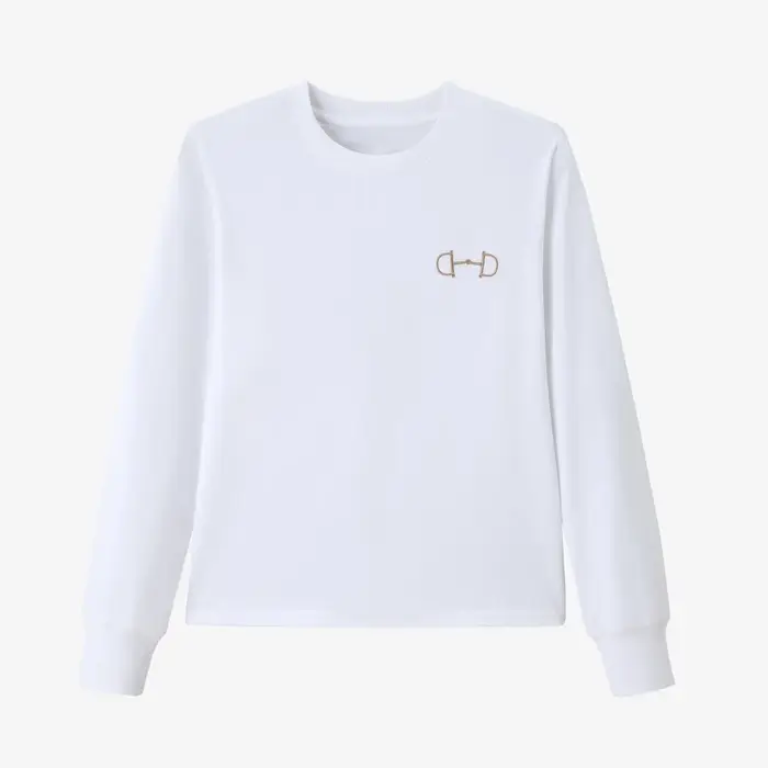 T-shirt brodé tendance AS SS26, style décontracté, manches longues, design confortable, vêtements po