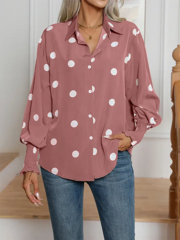Chemise décontractée à manches lanterne pour femmes